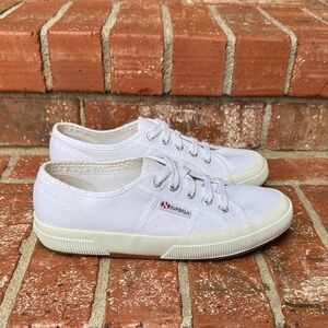 Superga 2750 Cotu Classic White Rubber Sole Sneakers Women's 38/7.5